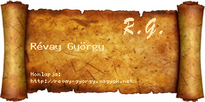 Révay György névjegykártya
